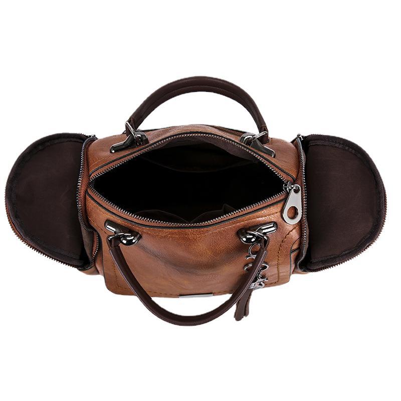 Sac bowling femme vintage à double anse et bandoulière amovible
