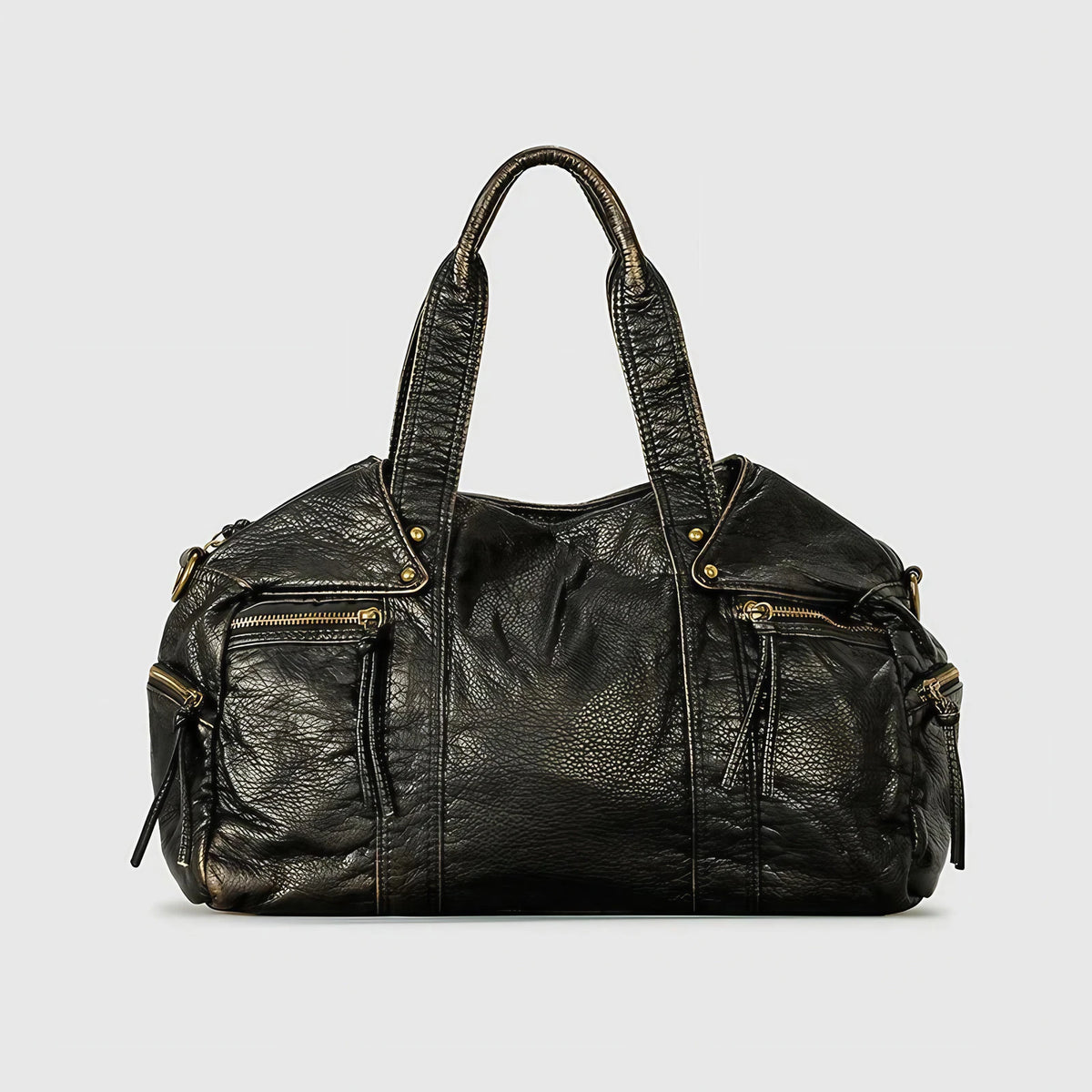 Sac fourre-tout vintage femme en similicuir vieilli, bronze