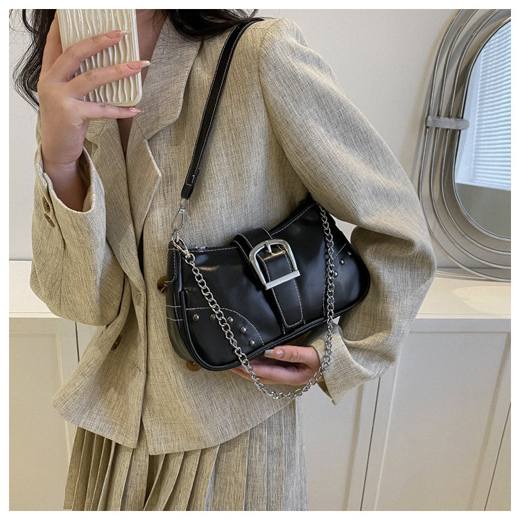 Sac à main femme noir rétro années 90, similicuir
