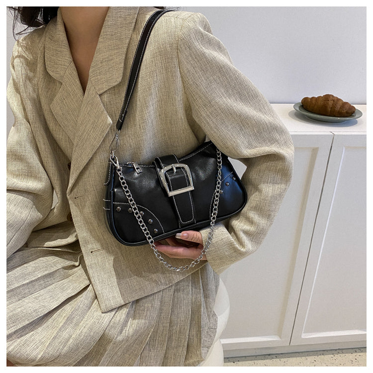 Sac à main femme noir rétro années 90, similicuir