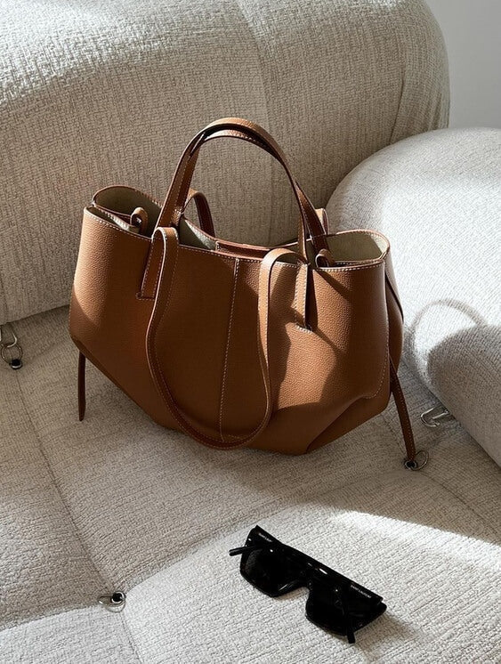 Grand sac à main femme style vintage, anses courtes et bandoulière