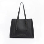 Sac de cours femme à grandes anses, 32 x 26 cm, noir ou camel