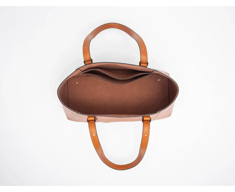 Sac de cours femme à grandes anses, 32 x 26 cm, noir ou camel