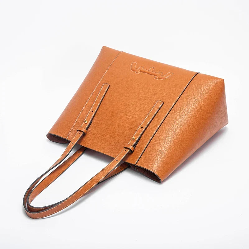 Sac de cours femme à grandes anses, 32 x 26 cm, noir ou camel