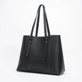 Sac de cours femme à grandes anses, 32 x 26 cm, noir ou camel, noir