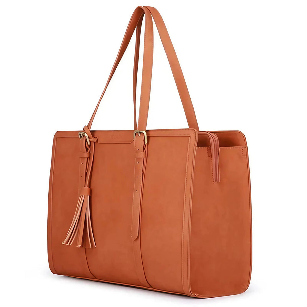 Sac ordinateur femme en similicuir 15,6 pouces, boucle aimantée