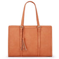 Sac ordinateur femme en similicuir 15,6 pouces, boucle aimantée, orange
