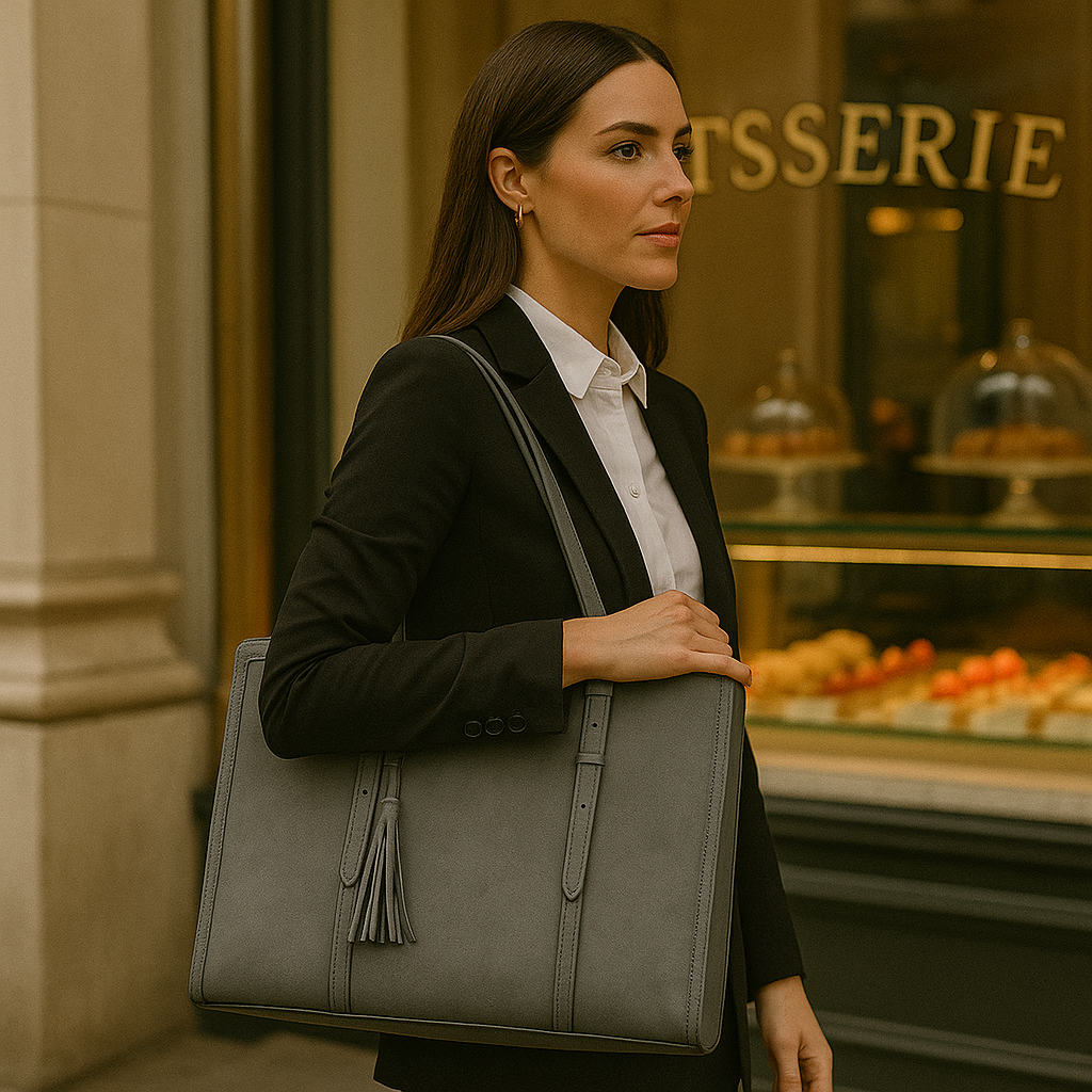 Sac ordinateur femme en similicuir 15,6 pouces, boucle aimantée