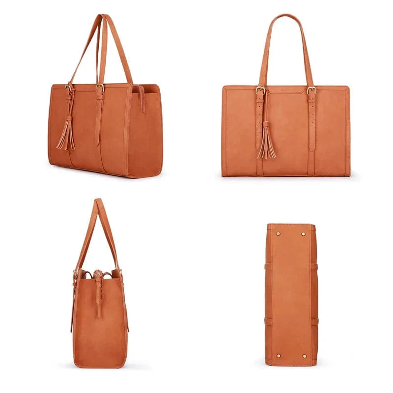 Sac ordinateur femme en similicuir 15,6 pouces, boucle aimantée