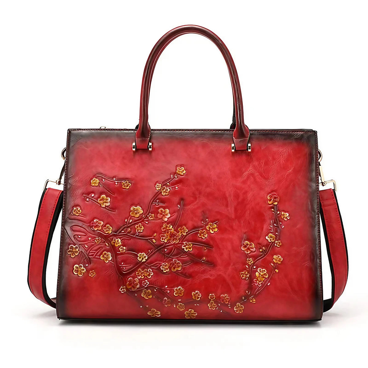 Sac ordinateur femme à motif floral, 14 pouces, cinq coloris, rouge