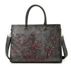 Sac ordinateur femme à motif floral, 14 pouces, cinq coloris, gris
