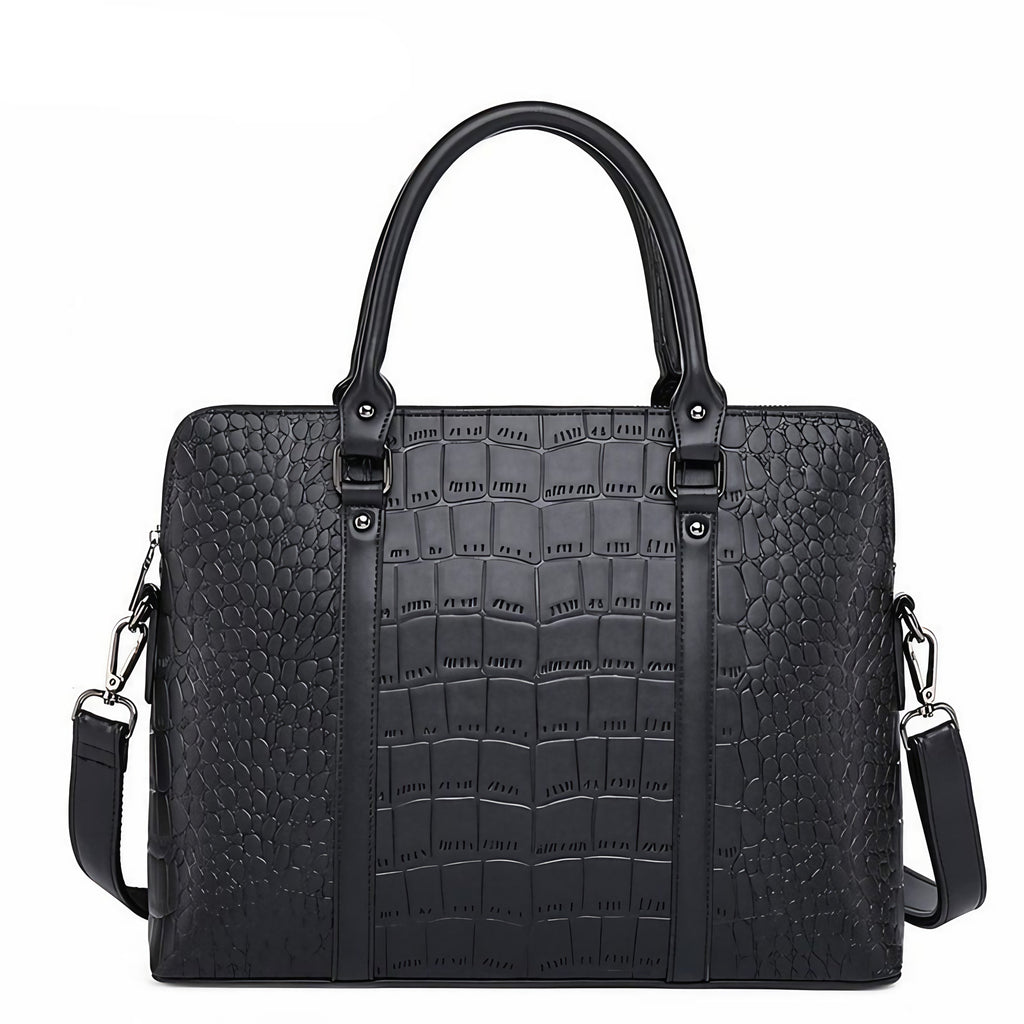 Sac ordinateur femme en similicuir, 14 pouces, 40 cm, noir