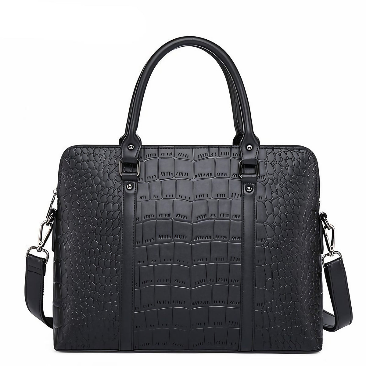 Sac ordinateur femme en similicuir, 14 pouces, 40 cm, noir