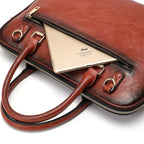 Sac ordinateur femme en cuir, porté main ou bandoulière