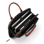 Sac ordinateur femme en cuir, porté main ou bandoulière