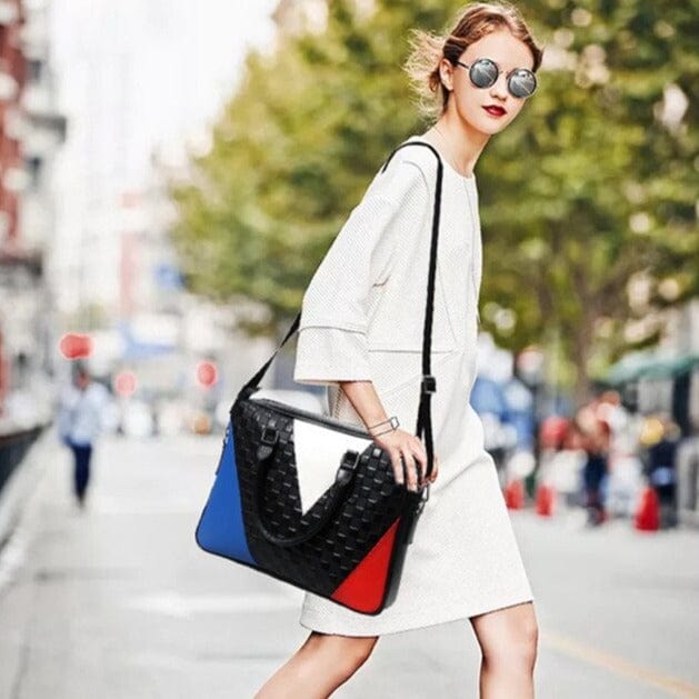 Sac ordinateur femme en cuir à bandoulière, 14 pouces