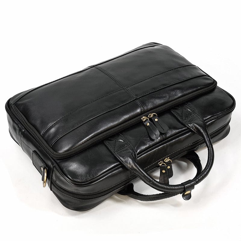 Sacoche ordinateur homme en cuir, 15,6 pouces, trois coloris