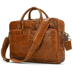 Sacoche ordinateur homme en cuir, 15,6 pouces, trois coloris, marron