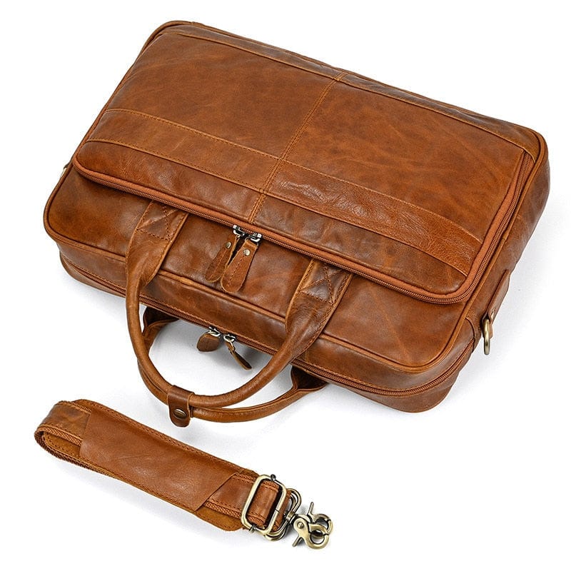 Sacoche ordinateur homme en cuir, 15,6 pouces, trois coloris