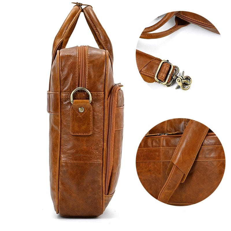 Sacoche ordinateur homme en cuir, 15,6 pouces, trois coloris