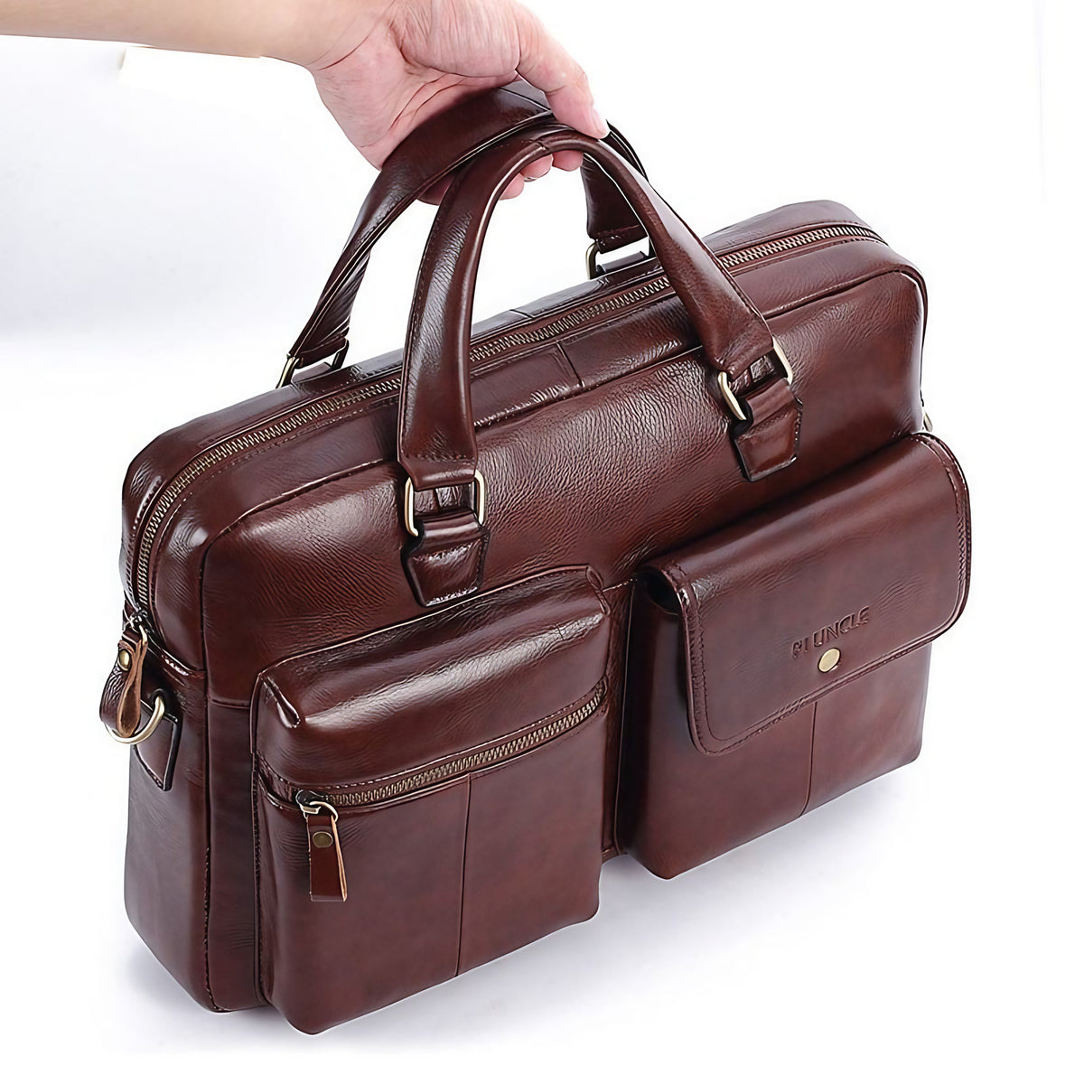 Sacoche ordinateur homme en cuir, 14 pouces, 1,1 kg