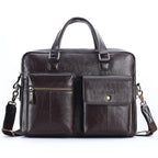 Sacoche ordinateur homme en cuir, 14 pouces, 1,1 kg, café