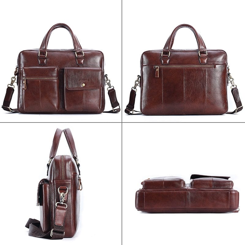 Sacoche ordinateur homme en cuir, 14 pouces, 1,1 kg