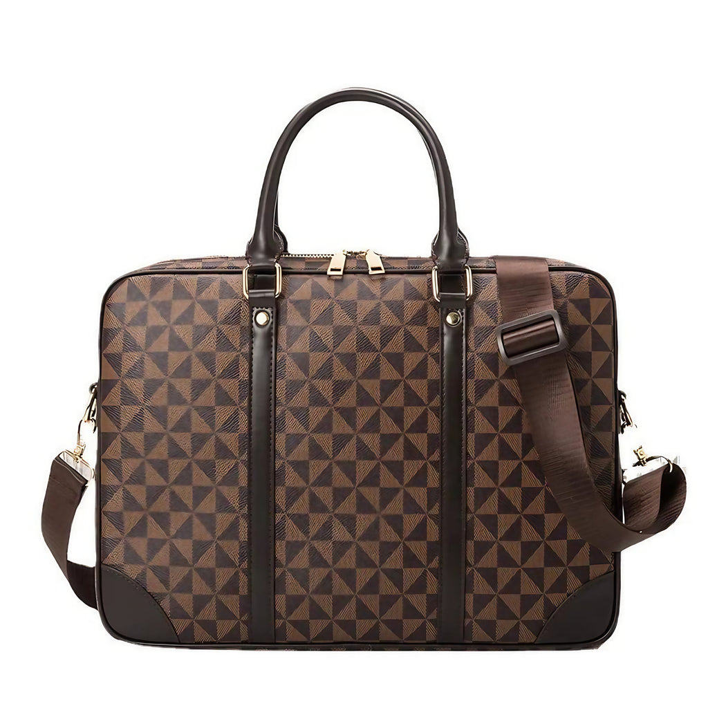 Sac ordinateur femme porté main ou épaule, 14 ou 15,6 pouces, marron