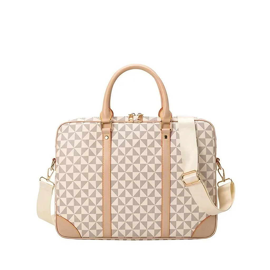 Sac ordinateur femme porté main ou épaule, 14 ou 15,6 pouces, blanc