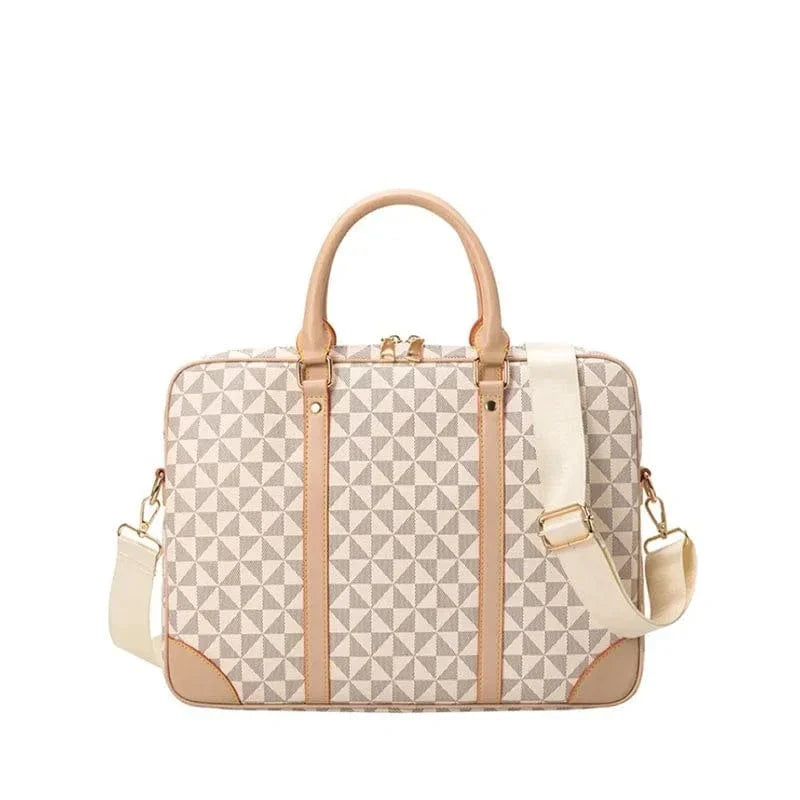 Sac ordinateur femme porté main ou épaule, 14 ou 15,6 pouces, blanc