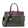 Mallette ordinateur femme verte à motif patchwork, vert