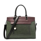 Mallette ordinateur femme verte à motif patchwork, vert