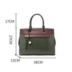 Mallette ordinateur femme verte à motif patchwork
