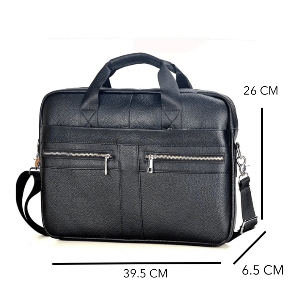 Sacoche ordinateur homme en cuir à compartiments, trois coloris