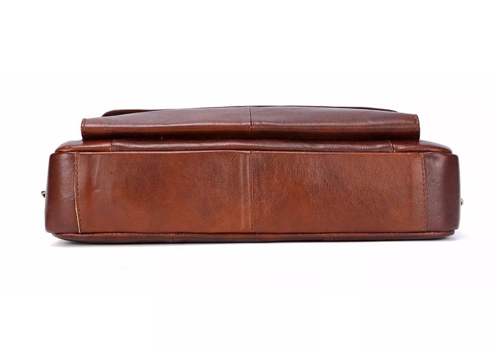 Sacoche ordinateur homme en cuir à compartiments, trois coloris