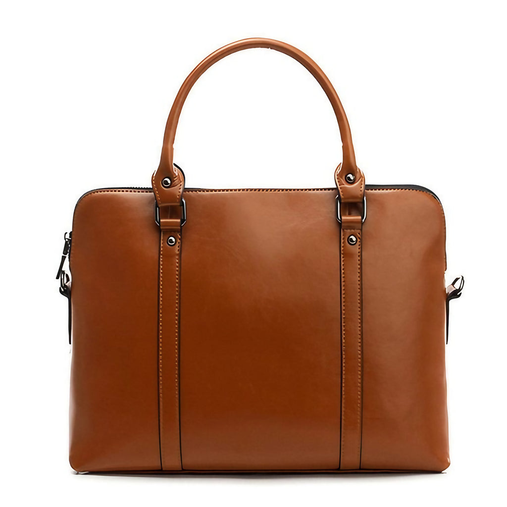 Sac PC portable femme en cuir, ordinateurs de 11 à 14,6 pouces, café