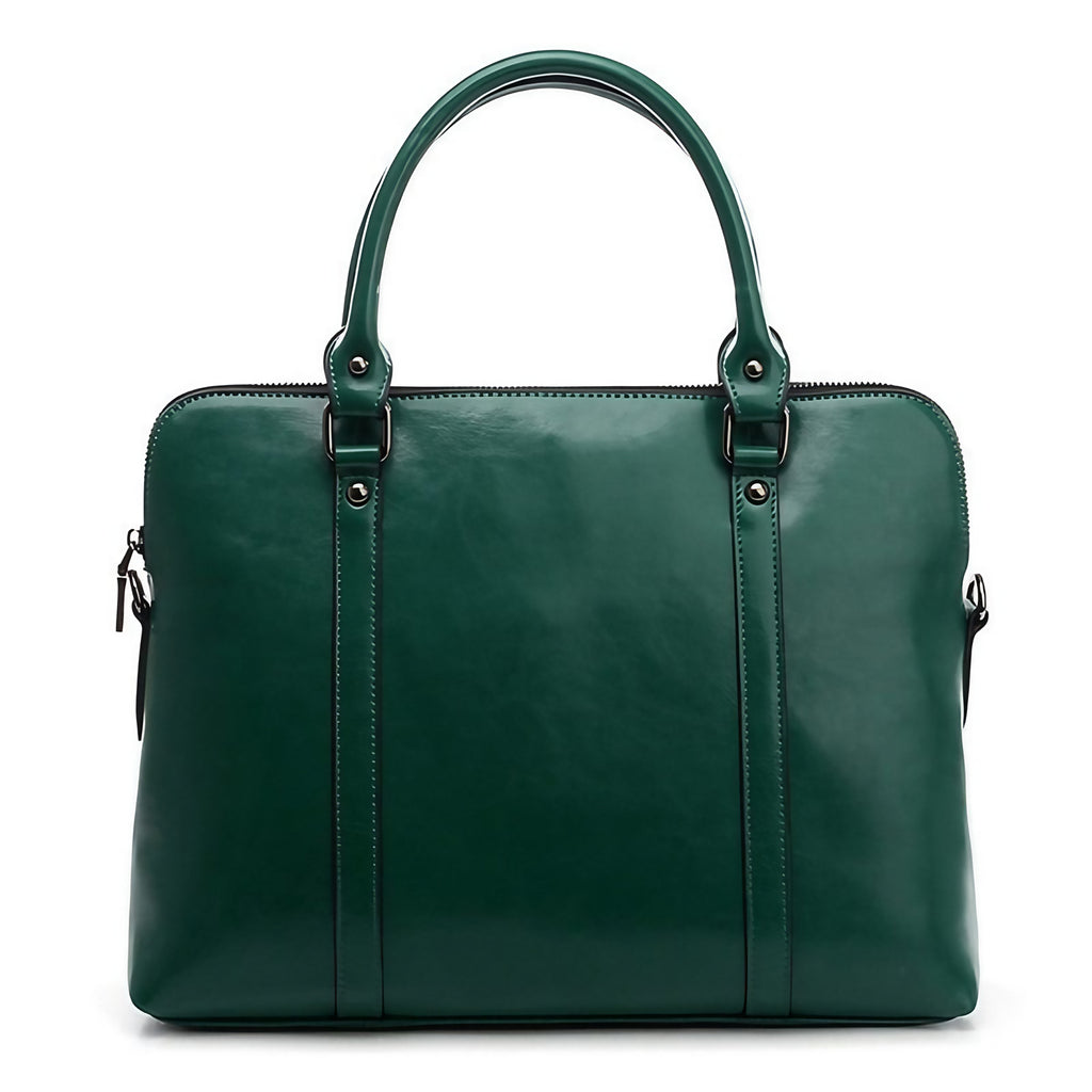Sac PC portable femme en cuir, ordinateurs de 11 à 14,6 pouces, vert