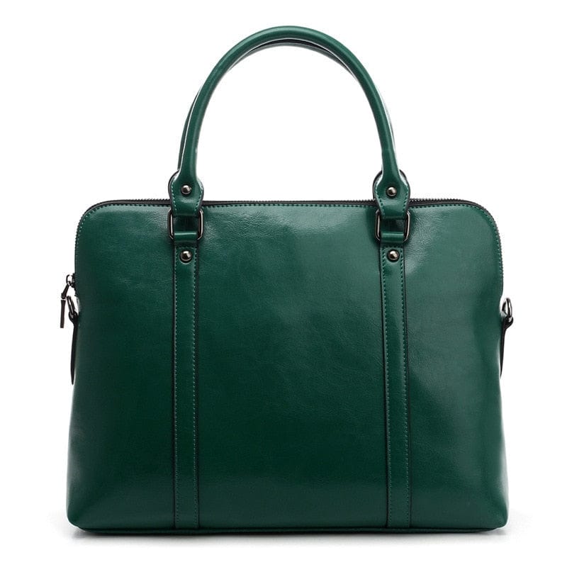 Sac PC portable femme en cuir, ordinateurs de 11 à 14,6 pouces, vert