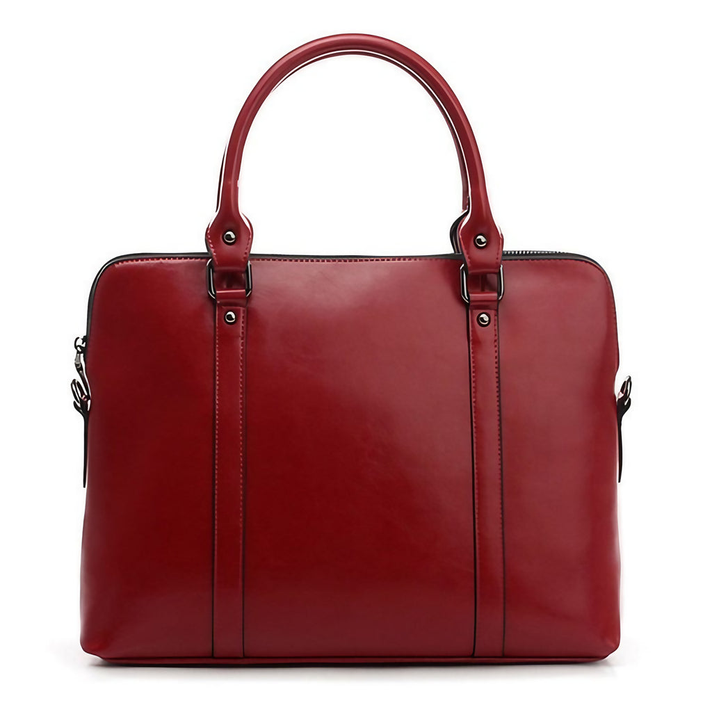 Sac PC portable femme en cuir, ordinateurs de 11 à 14,6 pouces, rouge foncé