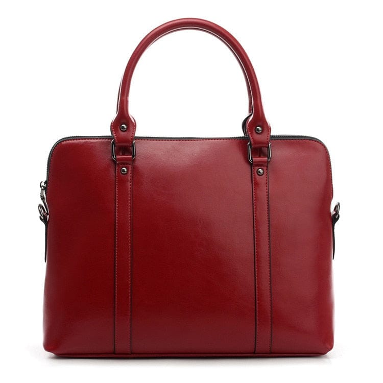 Sac PC portable femme en cuir, ordinateurs de 11 à 14,6 pouces, rouge foncé
