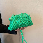 Pochette bandoulière femme matelassée, forme trapèze, vert