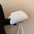 Pochette bandoulière femme matelassée, forme trapèze, blanc