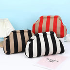 Pochette d'été femme en tissu, rayures ou losanges, fermoir à clip
