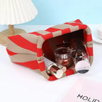 Pochette d'été femme en tissu, rayures ou losanges, fermoir à clip