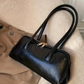 Sac porté épaule femme rectangulaire à double anse, quatre coloris, noir