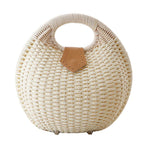 Sac rond femme d'été, anse arrondie, cinq coloris, crème