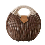 Sac rond femme d'été, anse arrondie, cinq coloris, marron