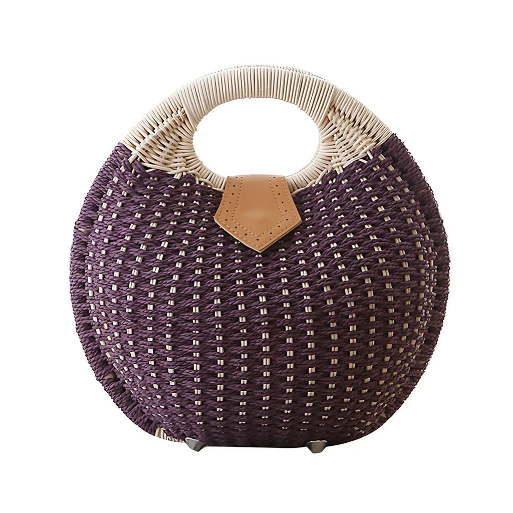 Sac rond femme d'été, anse arrondie, cinq coloris, violet