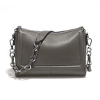 Sac à main bandoulière femme en cuir, sept coloris, gris