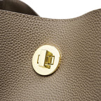 Sac seau femme en cuir grainé, deux sangles amovibles